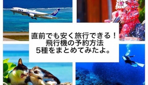 直前でも安く旅行できる！飛行機の予約方法5つをまとめてみたよ。